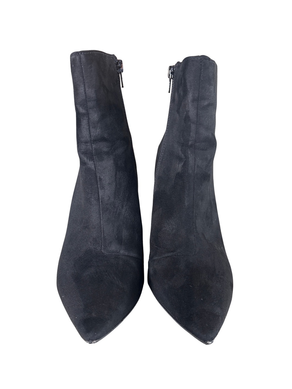Black Suede Pointed-Toe Micro Ankle Boots size 8